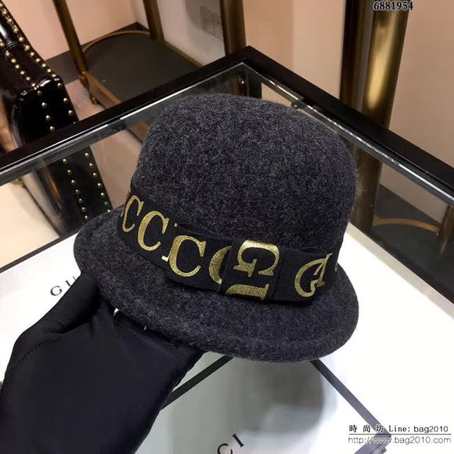 GUCCI古馳 火爆款 2018秋冬新品 圓頂羊毛盆帽 漁夫帽 6881954 LLWJ6292